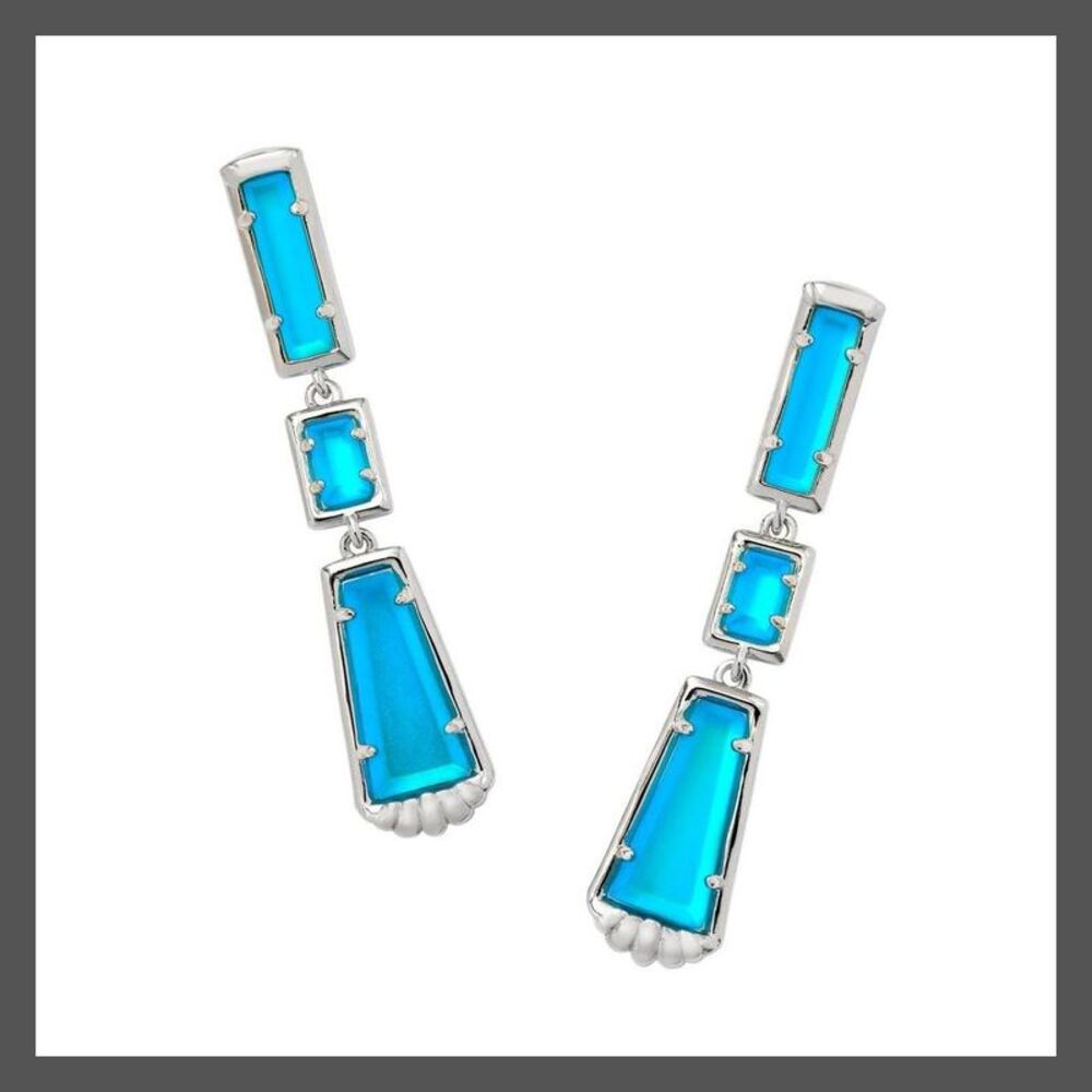 Kendra Scott -  Serena Linear Earrings - Matte Fluore Blue